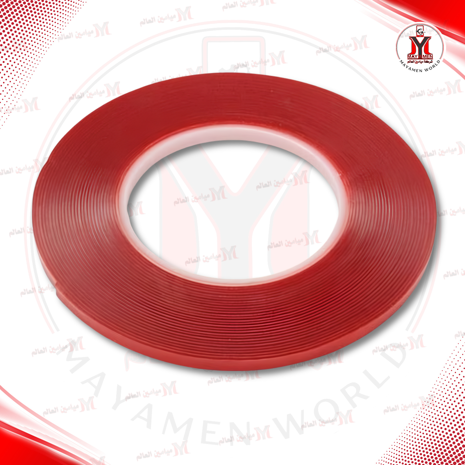 لاسق وجهين احمر عريض (1.0CM)